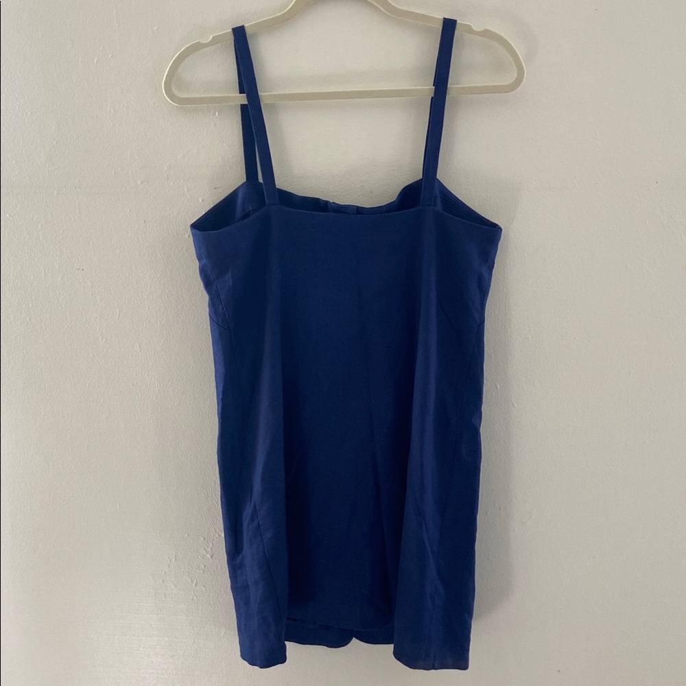 J. Crew Navy Blue Button-Front Mini Dress - Picture 9 of 13